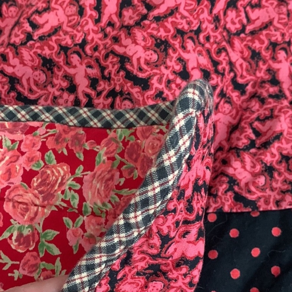 April Cornell Full/Double Vintage Reversible Bed Patchwork Quilt Roses Cherubs - Picture 9 of 14